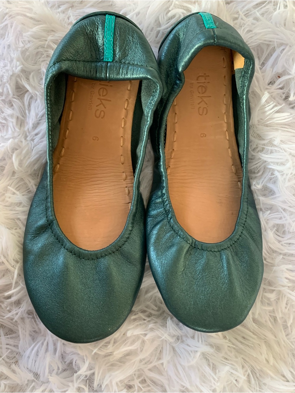 Tieks Ballet Flats in Metallic Green